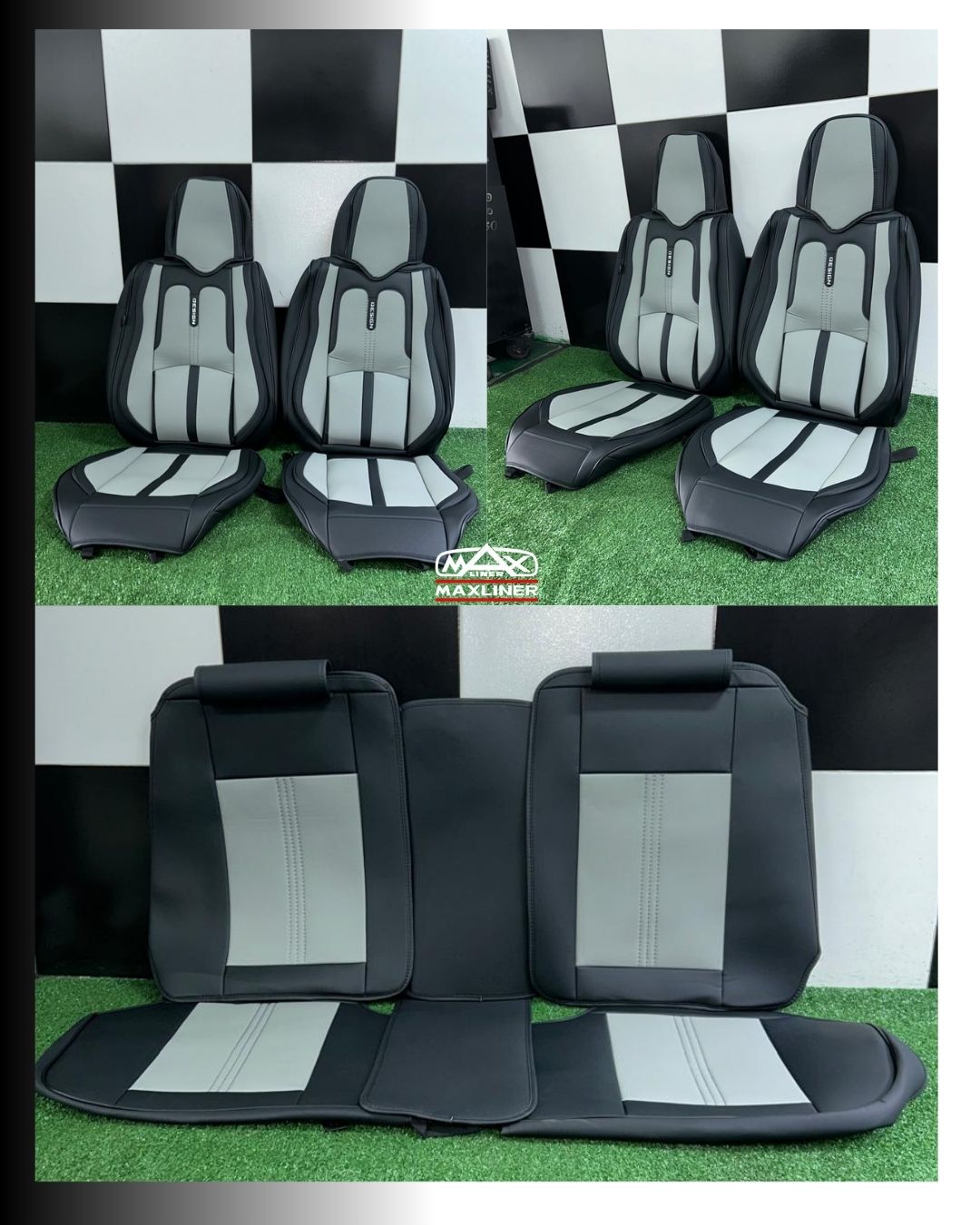 FORRO DE ASIENTOS NEGRO CON GRIS UNIVERSAL